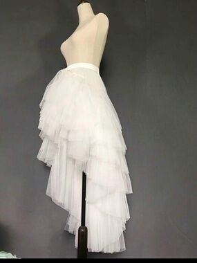 White Tulle Layered Skirt